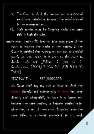 Civil Procedure Code Res Judicata And Res Sub Judice Pdf