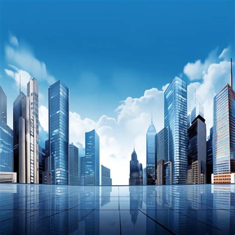 Premium AI Image | City skyscraper buildings on bright background