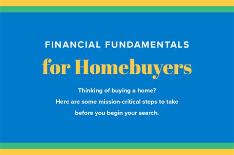 Financial Fundamentals For Homebuyers Infographic