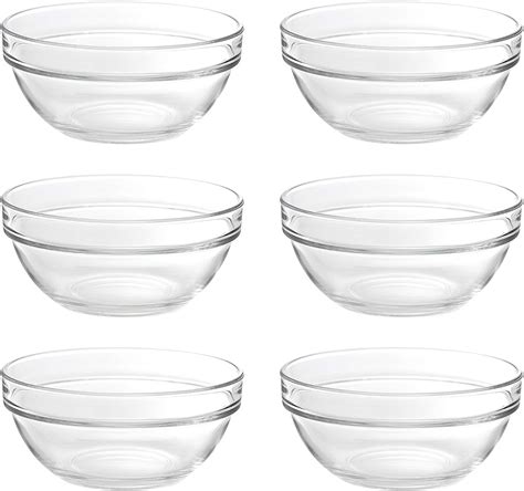 Ocean Stack Bowl Set Of 6 Clear 6 Inch P00625 Serving Bowl