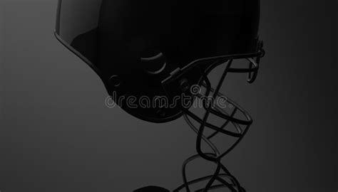 American Football Black Helmet on Black Dark Background, 3d Rendering ...