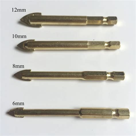 4 Pieces Drywall Tungsten Carbide Drill Bits Set for Ceramic Tile ...