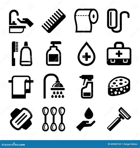 Hygiene Icons Set On White Background Vector Stock Vector