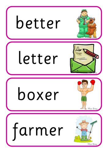 Er Word Cards Phase 3 Phonics Teaching Resources