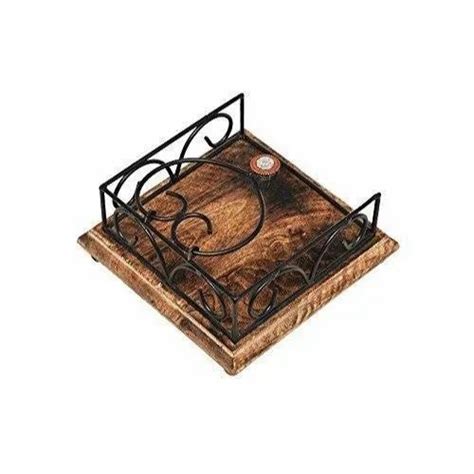 Wooden Wrought Iron Tissue And Napkin Holder Packaging Type Box At Rs