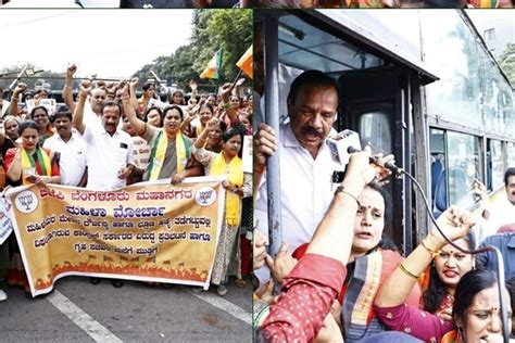 Karnataka K Taka BJP Stages Protest Against Cong Led Govt Over