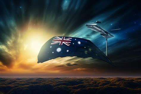 Premium Ai Image The Australian Flag Blowing Proudly In The Wind
