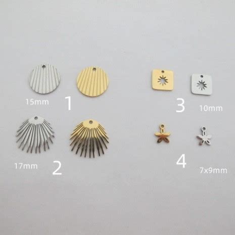 10 Pcs Pendentif Acier Inoxydable Perles Bleues