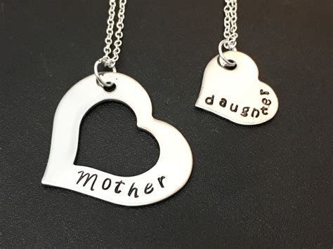 Mother Daughter Necklaces Mother Daughter Jewelry Heart Etsy