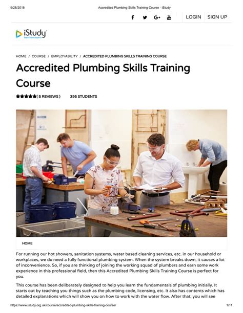 Ppt Accredited Plumbing Skills Training Course Istudy Powerpoint