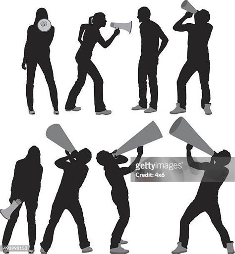 Man And Woman Yelling Through Bullhorn Clip Art Photos And Premium High