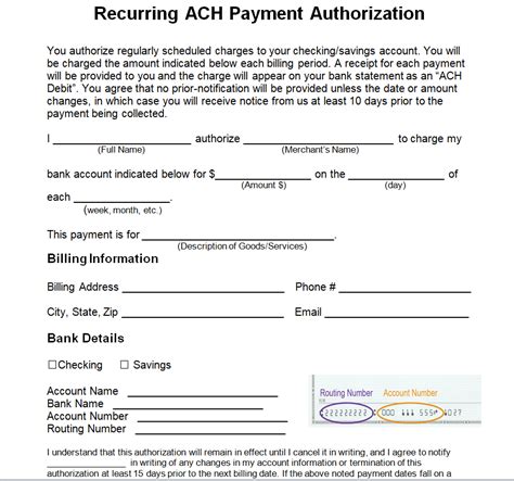 Easily Editable Ach Form Templates In Ms Word Day To Day Email