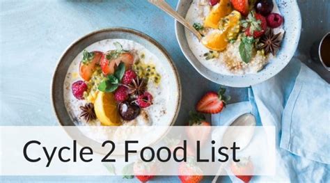 17 Day Diet Cycle 2 Food List Printable