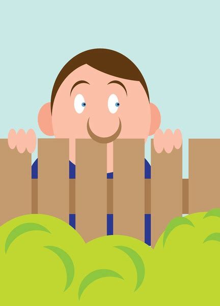 15 Cartoon Character Peeking Over Fence Royalty Free Photos And Stock