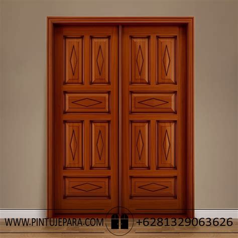 Jual Pintu Depan Rumah Daun Ganda Kayu Jati Jepara Pj Kusen Pintu