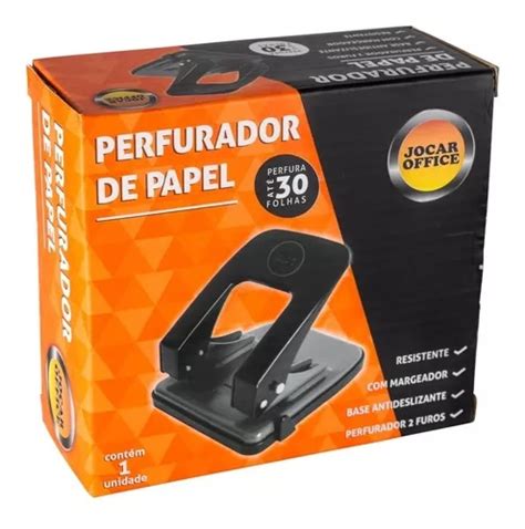 JOCAR Perfurador de Papel Fura até 30 Folhas de 75G 2 Furos