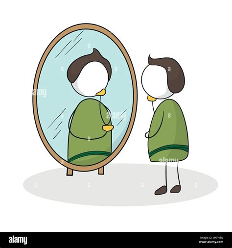 Man Looking Into Mirror Cartoon Hi Res Stock Photography And Images Alamy