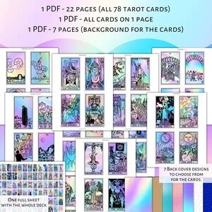 PRINTABLE Rider-waite Tarot Cards holographic Background - Etsy