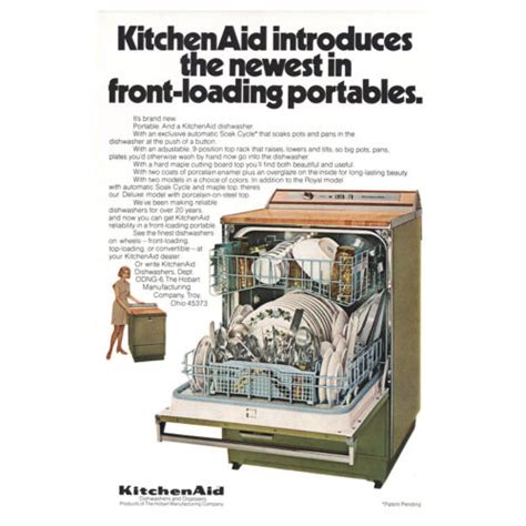 1970 Kitchenaid Dishwasher Front Loading Portables Vintage Print Ad Ebay