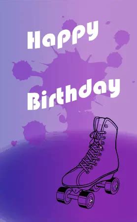 Roller Skate Birthday Card