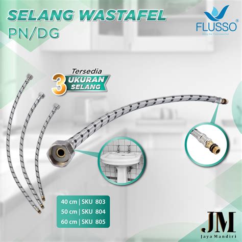 Jual Flusso Selang Wastafel Panas Dingin Bidet Selang Flexible Anyam