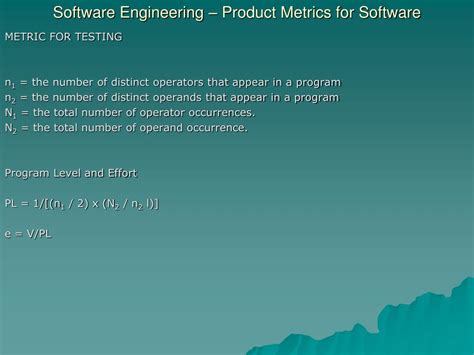 Ppt Software Engineering Product Metrics For Software Powerpoint Presentation Id 6469900