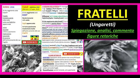 Fratelli Ungaretti Spiegazione Analisi E Commento Semplice