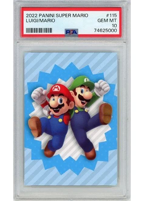 Luigi Mario Panini Super Mario 115 Psa 10 Pokecards Dk