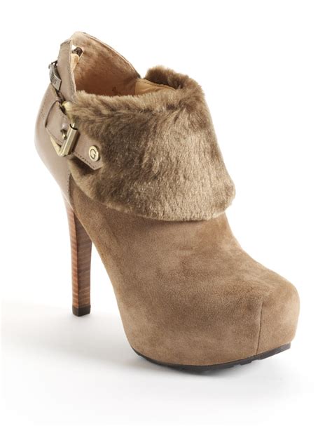 Guess Oleta Suede Ankle Boots in Brown - Lyst