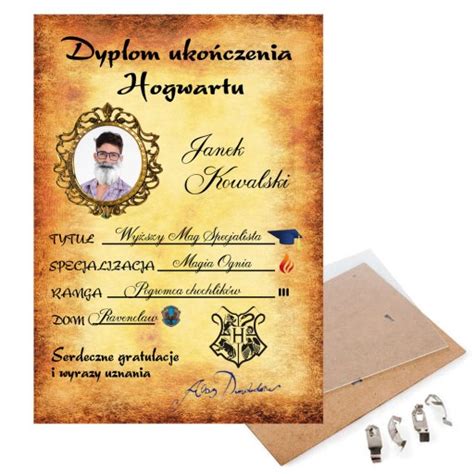 Prezent Na Urodziny Dyplom Harry Potter Hogwart A Dyp Hogw A Cena