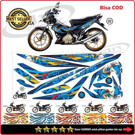 Striping SATRIA F FU Old Variasi Kartun Karakter Sonic Minion Zombie