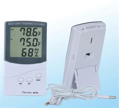 Lcd Display Digital Thermometer Hygrometer With Dual Sensors Indoor