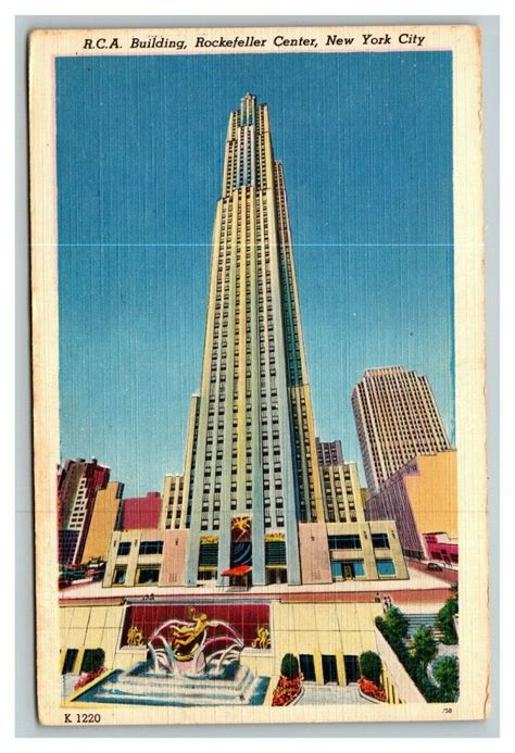 Vintage S Postcard Rca Building Rockefeller Center New York City