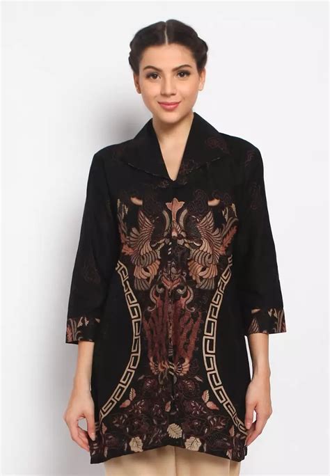 Jual Abiroy Tunik Batik Premium Black Mega Original Zalora