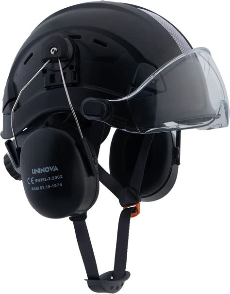 UNINOVA 3 In 1 Casco Di Sicurezza Con Cuffie Antirumore E Visiera