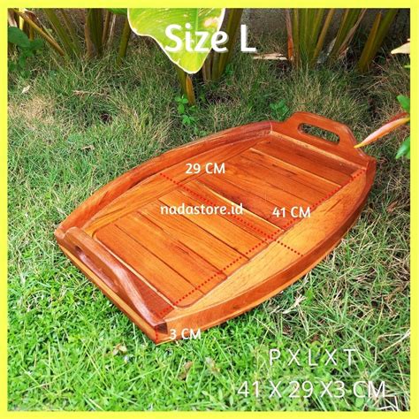 Jual Premium Wooden Serving Tray Baki Nampan Kayu Jati Nampan