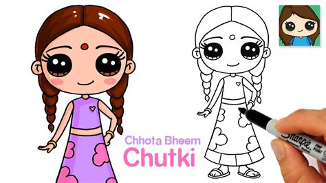 How To Draw Chutki From Chhota Bheem Easy Drawings Dibujos Faciles