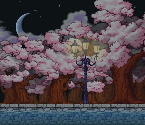 Cherry Blossom Night Path Custom Background by EightQueens on DeviantArt