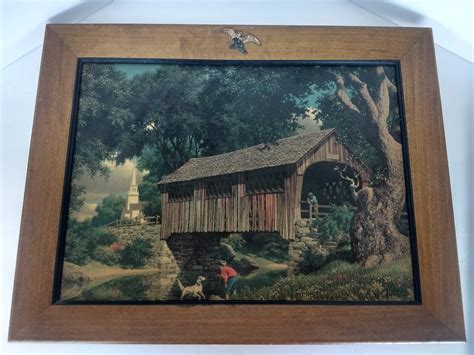 Vtg Paul Detlefsen Art A Sturdy Landmark Covered Bridge Etsy