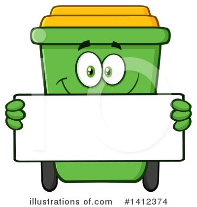 Green Recycle Bin Clipart #1412374 - Illustration by Hit Toon