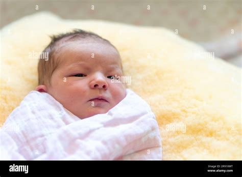 A Newborn Baby Girl Stock Photo Alamy