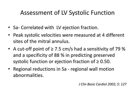 Lv Systolic Function Grading Iucn Water