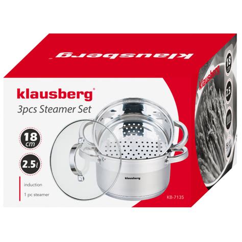 Steam pot set of 3 elements steel Ø18cm Klausberg KB 7135