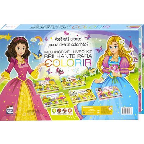 Livro Para Colorir Kit Brilhante Disney Princesas Happy Books