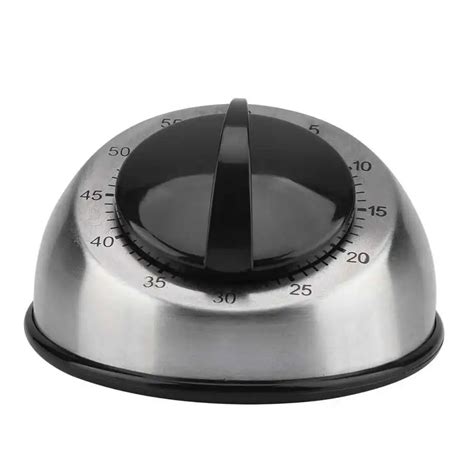 60 Minutes Stainless Steel Kitchen Timer Mechanical Wind Up Egg Timer