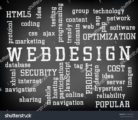 Conceptual Webdesign Word Cloud Written On Stock Illustration