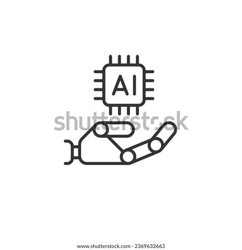 Artificial Intelligence Icon Robot Hand Holding Stock Vector Royalty