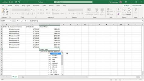 Formula Auto Complete Feature In Excel Office 365 YouTube