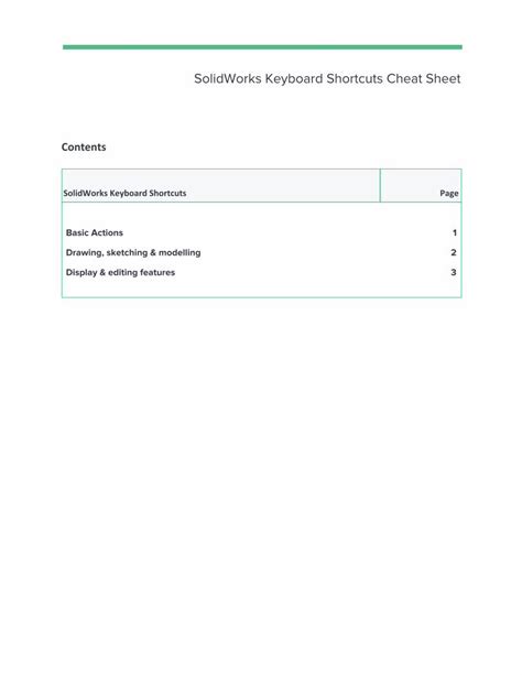 PDF SolidWorks Keyboard Shortcuts Cheat Sheet Scan2cad