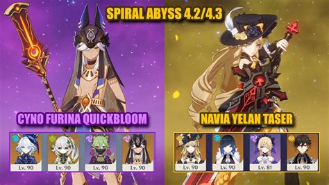 C0 Navia Yelan Taser C0 Cyno Furina Quickbloom Spiral Abyss 4 2 4 3